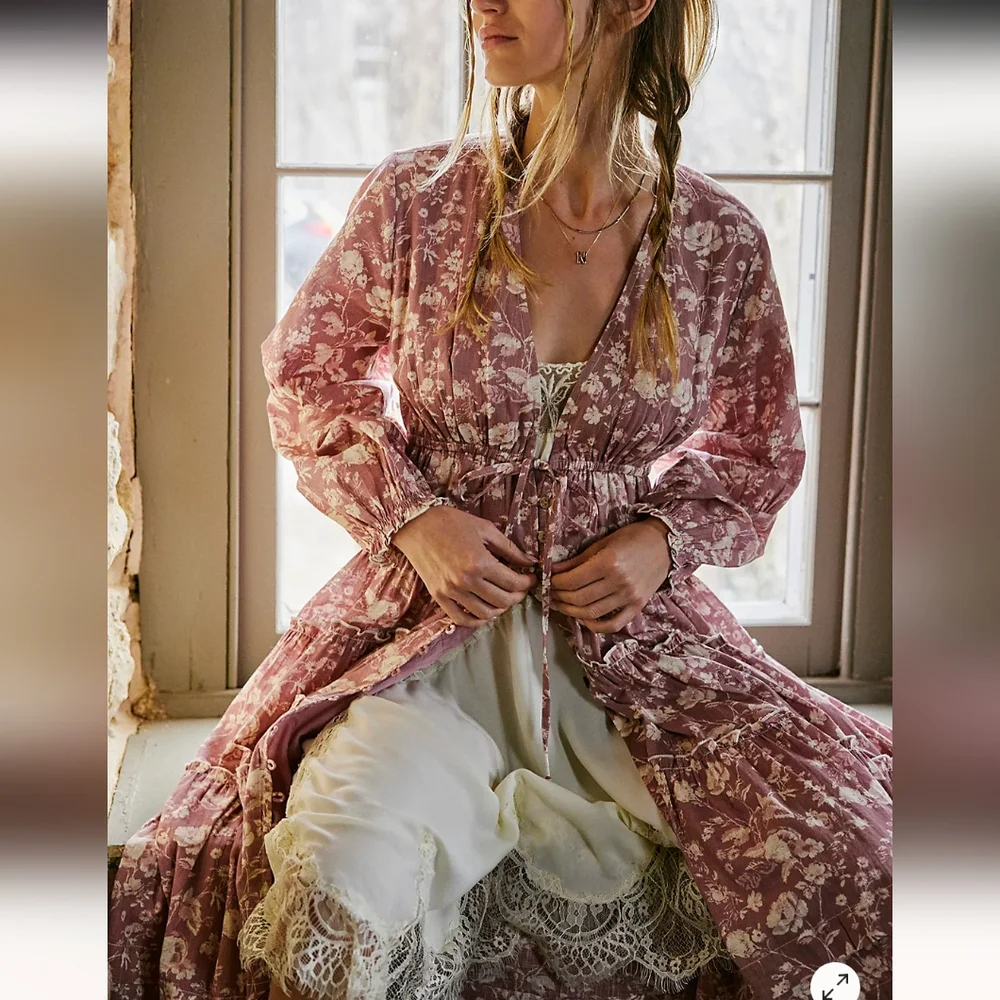 Free People Pappiet Midi Dress in Blue sz SML 💲ON SALE💲 - Picture 6 of 16